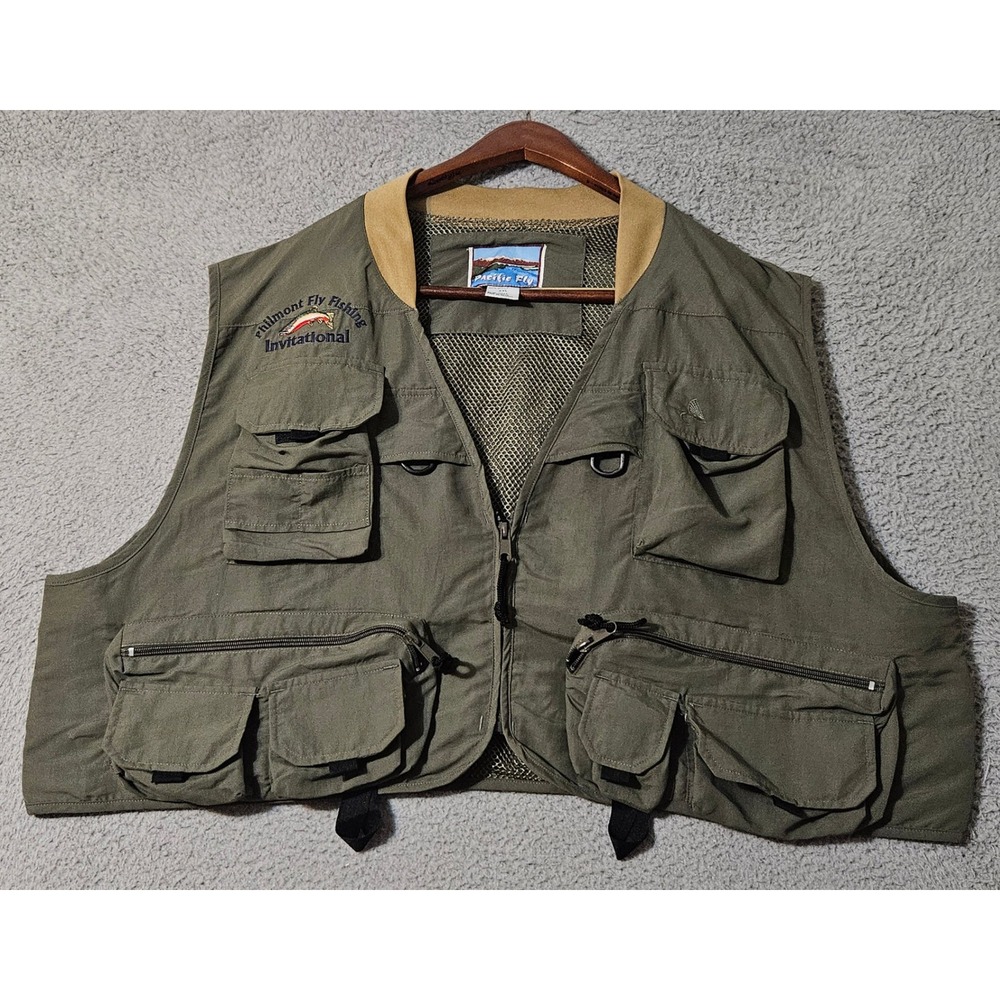 Philmont Fly Utility Fishing Vest Pacific Fly‎ Green Mens Size 2XL XXL